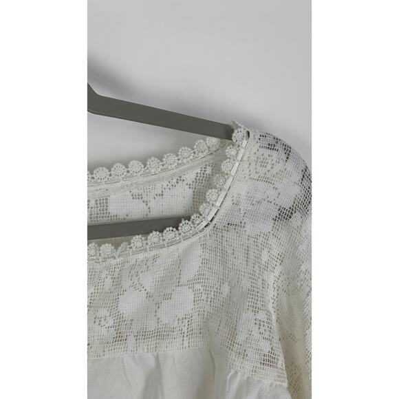 Free People Meadows Embroidered Long Sleeve Top Womens Small White Floral New - Picture 9 of 10